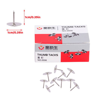 Silver Round Metal Thumbtacks 10 Boxes 80pcs Each