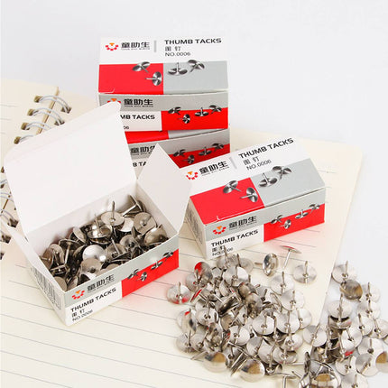 Silver Round Metal Thumbtacks 10 Boxes 80pcs Each