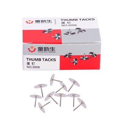 Silver Round Metal Thumbtacks 10 Boxes 80pcs Each
