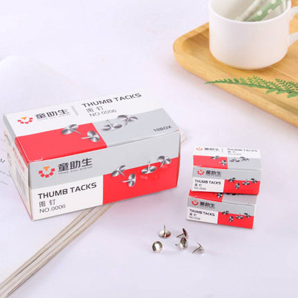 Silver Round Metal Thumbtacks 10 Boxes 80pcs Each