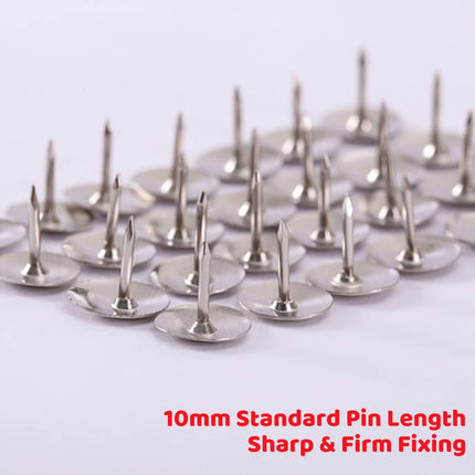 Silver Round Metal Thumbtacks 10 Boxes 80pcs Each
