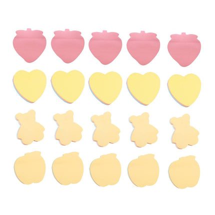 Shaped Sticky Notes Heart Apple Bear 20 Pack