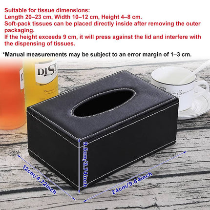 High-End PU Leather Tissue Box Holder for Hotel Home Office Decor Elegant Design