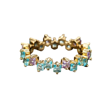 Square Design 1.2ct Simulated Diamond Women Engagement Ring Rose Gold Plated