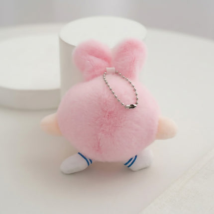 Honey Peach Butt Keychain Rabbit Ears Pendant Toy Bag Decor Plush Doll Key Ring