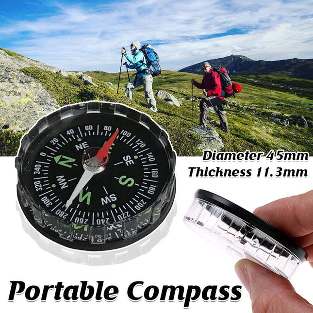 1 x Mini Pocket Compass Outdoor Sports Camping Hiking Navigation Black (L073-09) Aimall