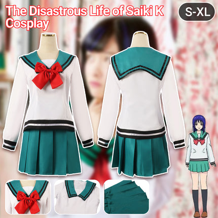 Sailor Anime School Uniform Cosplay Costume with Pleated Skirt Set S to XL
