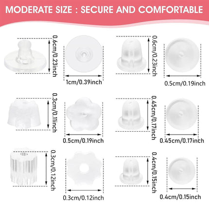 600pcs Ear Plug Set Earring Stud Backs Replacement Secure Fit Accessory