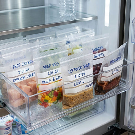 Writable Zip Seal Food Bags 100 Pack Three Sizes