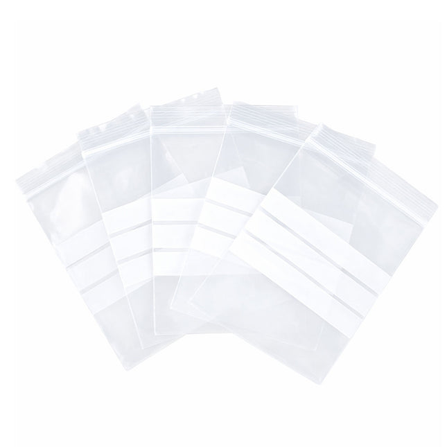 Writable Zip Seal Food Bags 100 Pack Three Sizes