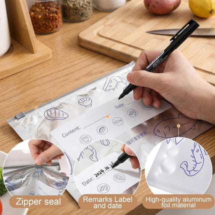 Aluminum Foil Freezer Storage Bags 100 Pack 3 Sizes