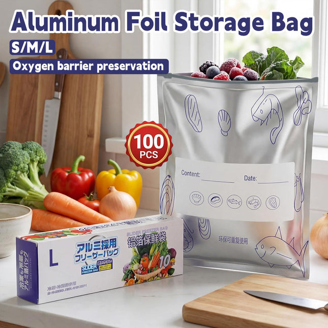 Aluminum Foil Freezer Storage Bags 100 Pack 3 Sizes