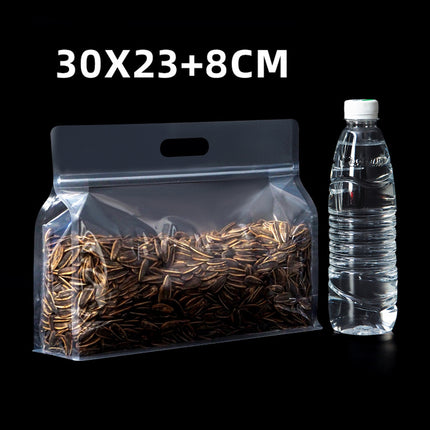 50PCS Clear Reusable Zipper Bags Thick Food Grade PE Storage Bags for Snack Fruit