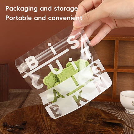 100PCS Clear Resealable Food Bags Cookie Snack Storage Packaging Bags