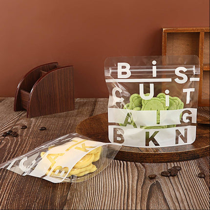 100PCS Clear Resealable Food Bags Cookie Snack Storage Packaging Bags