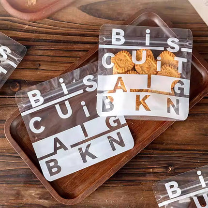100PCS Clear Resealable Food Bags Cookie Snack Storage Packaging Bags