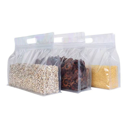 50PCS Clear Reusable Zipper Bags Thick Food Grade PE Storage Bags for Snack Fruit