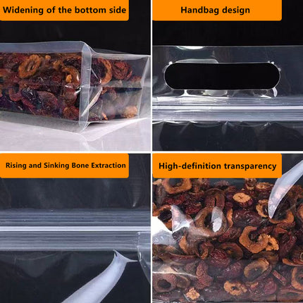 50PCS Clear Reusable Zipper Bags Thick Food Grade PE Storage Bags for Snack Fruit