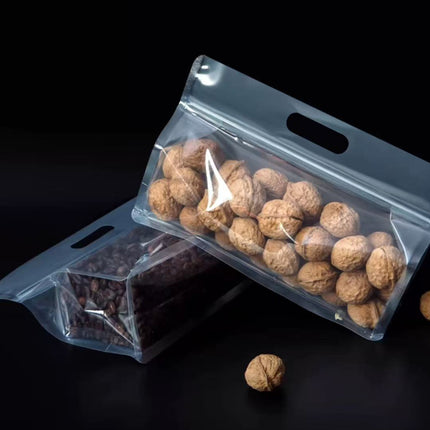 50PCS Clear Reusable Zipper Bags Thick Food Grade PE Storage Bags for Snack Fruit