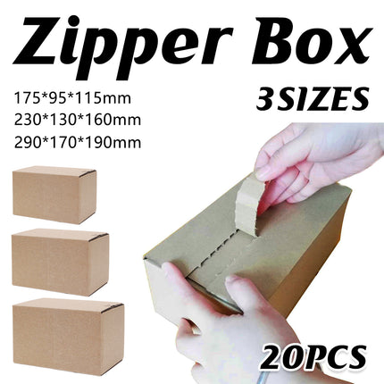 20PCS Zipper Carton Box Extra Hard Thickened Quick Packaging Durable Sturdy