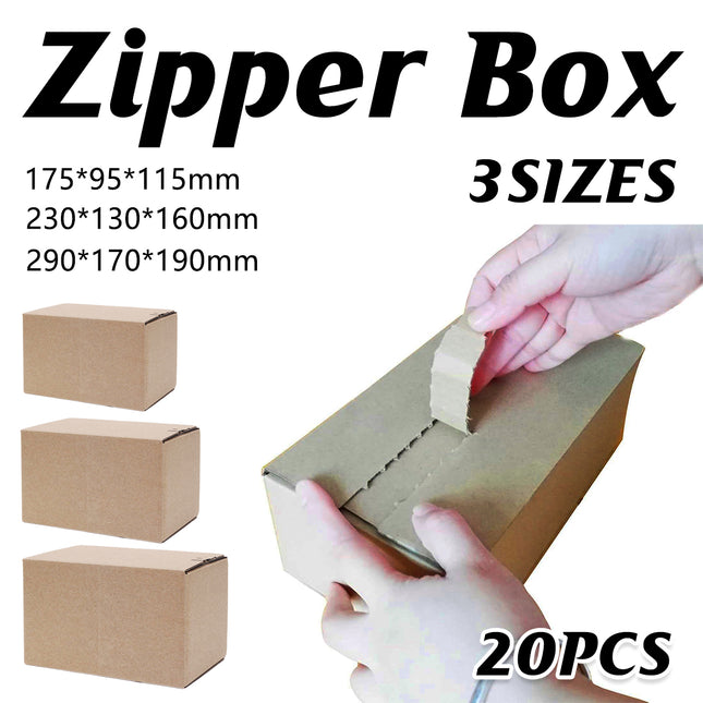 20PCS Zipper Carton Box Extra Hard Thickened Quick Packaging Durable Sturdy