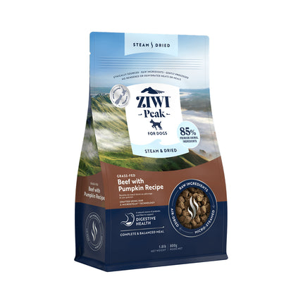 Ziwi Peak Steam Dried Dog Food Grass Fed Beef With Pumpkin