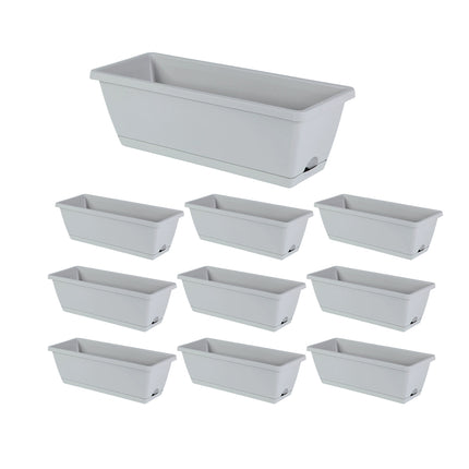 10pcs Flower Pots Plastic Garden Pot Planter Flower Rectangle Plant Pots Saucer