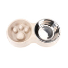Dog Bowl Anti Choking Slow Feeder Cat Food Dish Double Bowl Pet Feeding Utensils