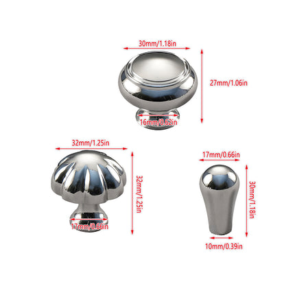 Pure Copper Wardrobe Handle Bright Silver Round Ball Egg Shaped Drawer Pull