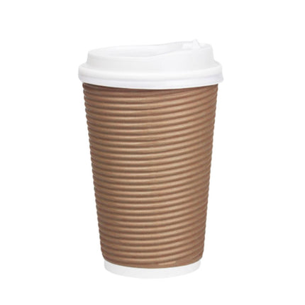 50sets Corrugated Paper Cups Coffee Milk Tea Cups Disposable Hot Drink Cups