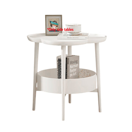Double Layer Side Table Space Saving Durable Sturdy for Living Room Bedroom Use