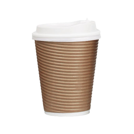 50sets Corrugated Paper Cups Coffee Milk Tea Cups Disposable Hot Drink Cups
