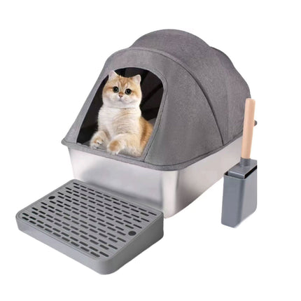 Cat Litter Box Covered Design Cloth Style Large Size Easy Clean Enclosed Toilet