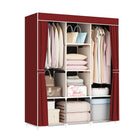 Simple Wardrobe with Dustproof Curtain Space Saving Stable Durable for Home Use