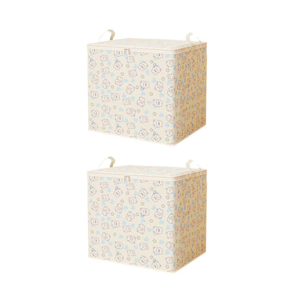 2pcs Large Capacity Clothes Quilt Storage Bags Foldable Zipper Moisture Proof