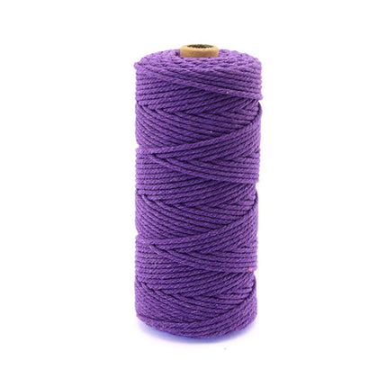 3mm Colored Cotton Rope DIY Hand Woven Macrame Cord Tapestry Binding Craft Rope