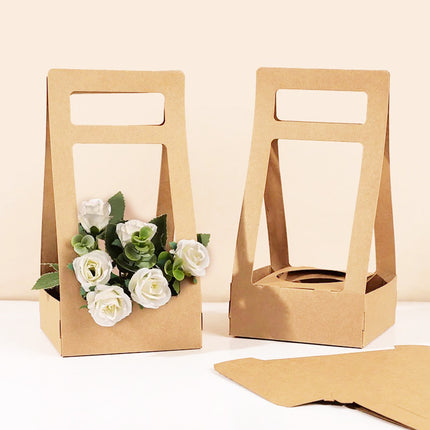 30PCS Flower Gift Packaging Boxes with Handle Durable Birthday Wedding Favors