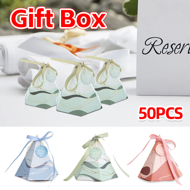 50PCS Hexagonal Candy Cones Treat Box Party Favor Bags for Wedding Birthday