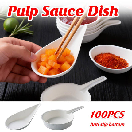 100Pcs Disposable Paper Sauce Dip Dishes Party Tableware Snack Bowls