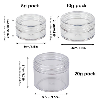 50PCS Clear Face Cream Box 5/10/20g Empty Cosmetic Container Portable Refillable