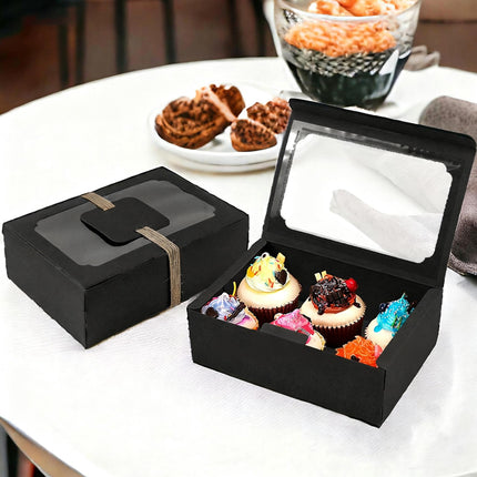 24PCS Kraft Candy Box with Clear Window Easy to Assemble Durable Gift Boxes
