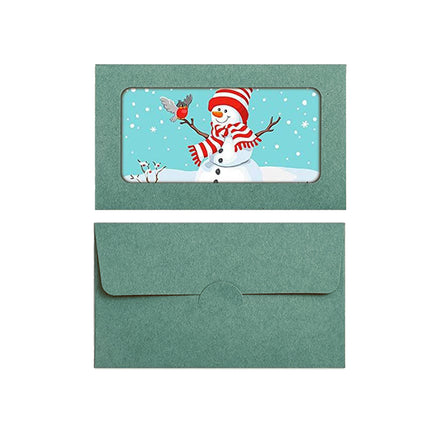 100PCS Small Kraft Paper Envelopes With Clear Window Self Seal Card Mailers