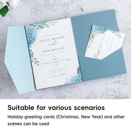 20PCS 3D Tri-Fold Holiday Wedding Invitation Envelope Greeting Cards Aesthetic