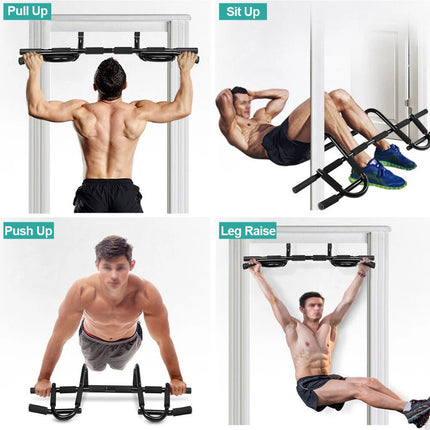 Pull Up 2-Bar Doorway Trainer Home Indoor Gym Fitness Equipment Stable Durable