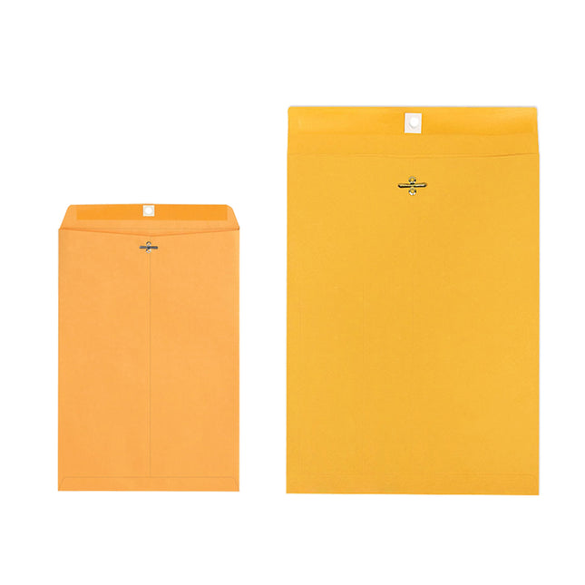 Yellow Kraft Paper Envelope 120gsm Metal Clasp Mailing Documents Office Use