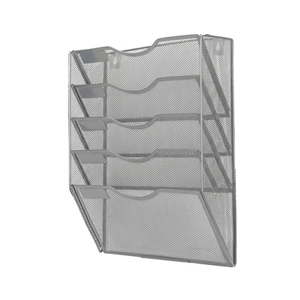 Wall-Mounted 5 Tier Metal File Storage Rack Document Holder Space Saving
