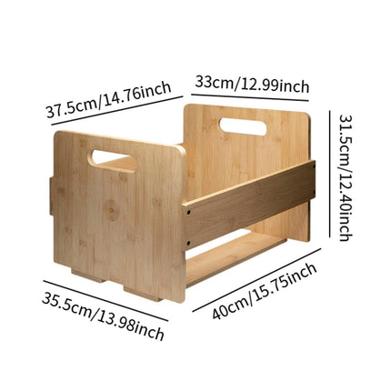 Bamboo Wood Record Stand Large Capacity Space Saving Vinyl Collection Display