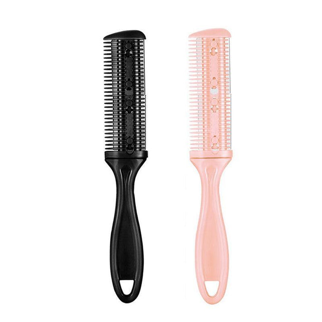2PCS Razor Comb With Blades Razor Trimmer DIY Double Sides Hair Thinning Comb - Aimall