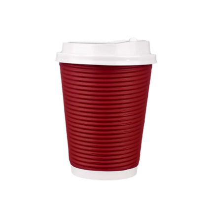 50sets Corrugated Paper Cups Coffee Milk Tea Cups Disposable Hot Drink Cups