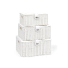 Rattan Storage Basket 3pcs Woven With Lid Natural Household Toys Snack Organizer